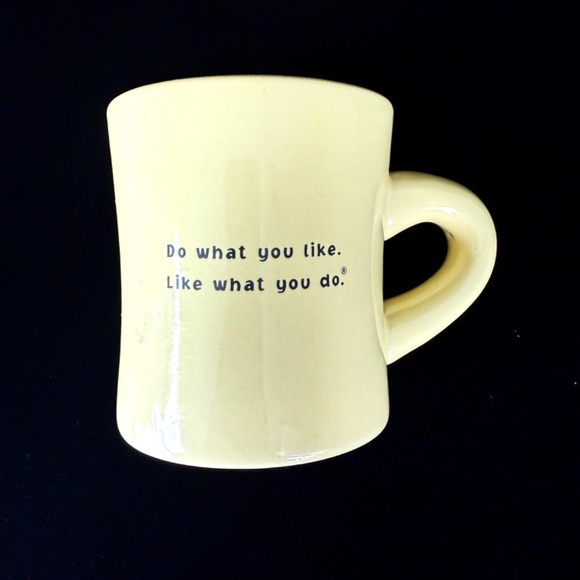 Life is Good Heavy Yellow Mug Porcelain Do What You Like Christmas Gift Coffee - Picture 4 of 9